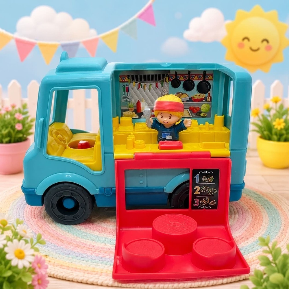 Fisher‎ Price Little People Food Truck Taco Truck w/ Chef Figure Musical Sounds